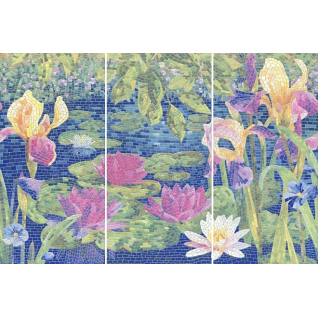 Сад Моне 90x60 панно лаппатированный (из 3 частей 30x60) HGD\A94\3x\11000RL