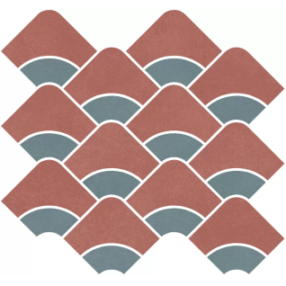 Таделакт наборный красный, бирюзовый 28x30 декор матовый KMD2HID012BR