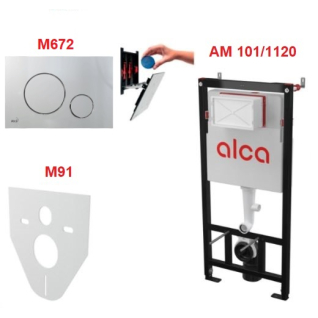Сет 4 в 1 скрытая система инсталляций AM101/1120+ кнопка M672+M91