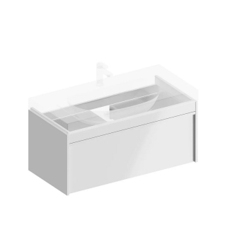 Тумба подвесная Modula 100 см, цвет белый глянцевый