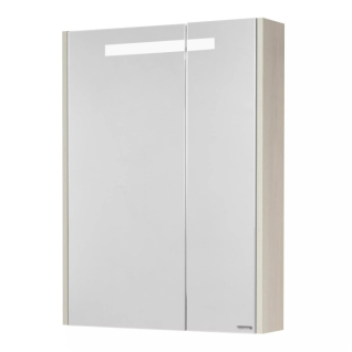 Зеркальный шкаф Верди 60 Белый/Ясень фабрик 60 с подсветкой