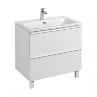 Тумба под умывальник Хюгге 75 2 ящика, белый матовый