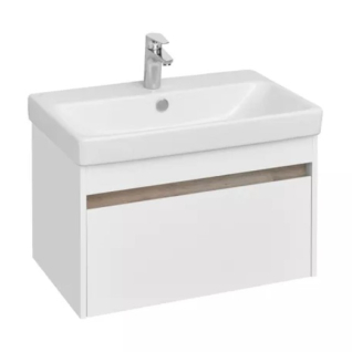 Тумба подвесная Марти 70 Белый/Дуб Эдгрейн под умывальник