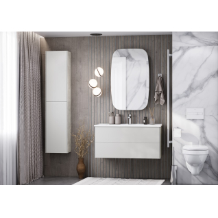 Тумба подвесная Сохо 75 белый+умывальник Элина 75