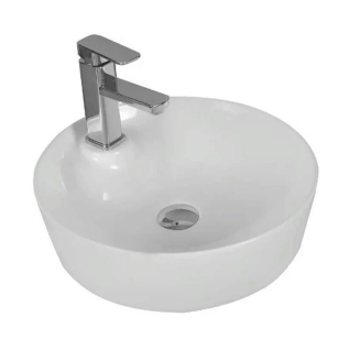 Умывальник 44х44 накладной, круглый, с отверстием под смеситель, белый, CR0090