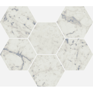 Шарм Экстра Каррара Гексагон 25x29 мозаика патинированный