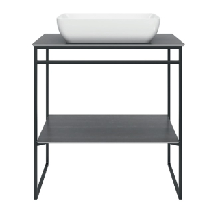 Металлический каркас напольный Plaza Next 80 черный под столешницу и умывальник