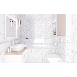 Viva белый 20x60 декор глянцевый