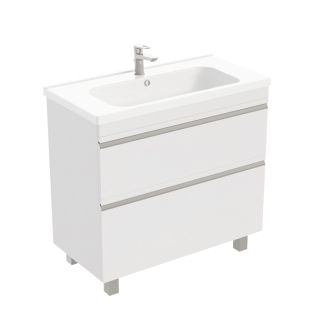 Тумба напольная VENUS 90 под умывальник Creavit IDEAL 90, УЛЬТРА белый глянец, LVE-WFCAB-90-101
