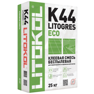 Клей для плитки беспылевой Litokol Litogres К44 ECO серый C1 (до 25 кг