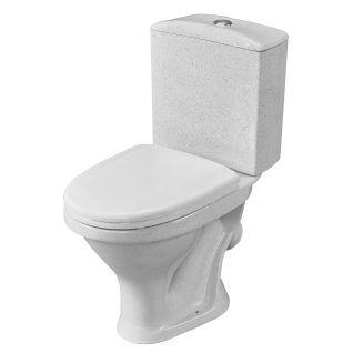 Унитаз-компакт Вест (косой вып., ниж.под., однореж. арм. 6 л, п/пропил.сид)крап на белом, 1с 1P2018S0100BF