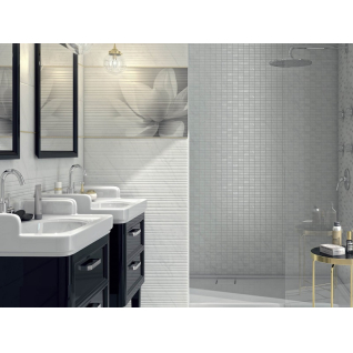 Борсари белый 25x75 плитка матовый структурный 12102R