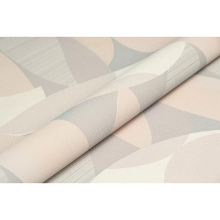 Обои виниловые Шафран мотив бежевый, серый, листья KM8505