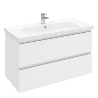 Тумба подвесная ELECTRA 100 под умыв-к Creavit Ideal 100, УЛЬТРА белый глянец, LE-WCAB-100-101