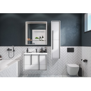 Тумба подвесная Ривьера 80 белая под умывальник Victoria-N