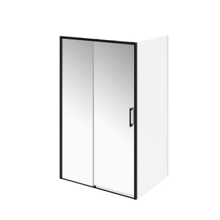Душевая дверь LINDO раздвижная 120х195, Soft Close, покрытие Easy clean, матовый черный