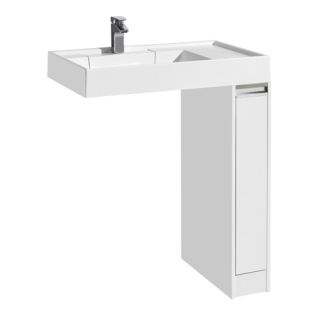 Тумба напольная Лондри 20 белая +  умывальник Рейн 80