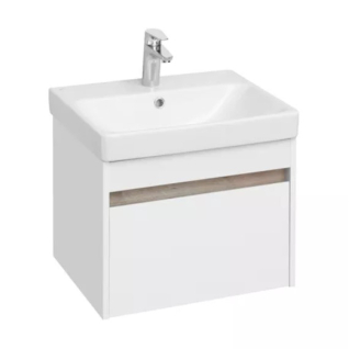 Тумба подвесная Марти 55 Белый/Дуб Эдгрейн под умывальник