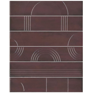 Мажорель бордовый 28,5x36 панно глянцевый (из 6 частей 6х28,5) KMP3STA006RN6X