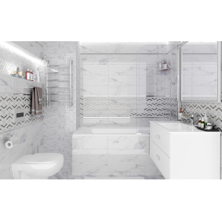 Lord Tact белый 20x60 декор глянцевый