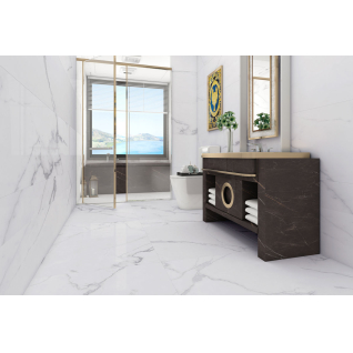 Statuario Cloud 80x80 керамический гранит сатинированный