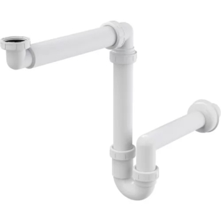 Сифон для умывальника экономящий пространство с накидной гайкой A434-BL-01