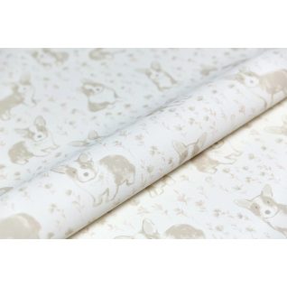 Обои виниловые Уик-Энд мотив бежевый корги KM7802