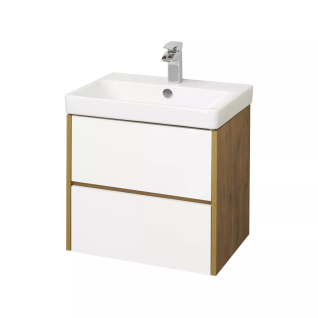 Тумба под раковину Сканди 70 Белый/Дуб Рустикальный + умывальник Адриана 70