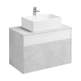 Тумба-умывальник Марбл 80 Слэйт/Белый матовый