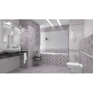 Marmara Arabeska серый 20x60 декор глянцевый