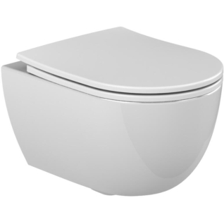 Унитаз подвесной Bella безободковый белый без сиденья