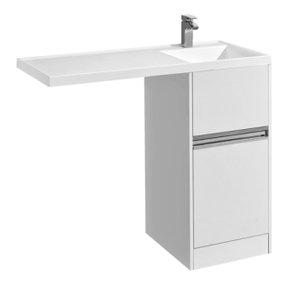 Тумба напольная Лондри 40 белая под стиральную машину, умывальник Лондри