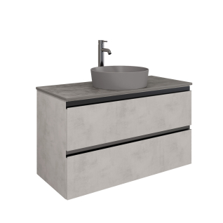 Тумба подвесная ELECTRA 100 со столешницей, серебро/цинк Нирвана, LE-WCABtop-100-101-513