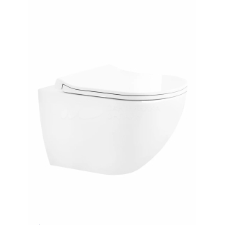 Унитаз подвесной AMICI Aria Tornado безободковый с крышкой duroplast, soft-close, быстросъемная, белый, CT11388