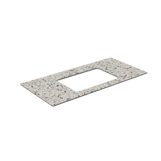 Столешница керамогранитная  Бричиола 100 см для встраиваемых снизу раковин, белый натуральный