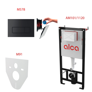 Сет 4 в 1 скрытая система инсталляций AM101/1120+ кнопка M578