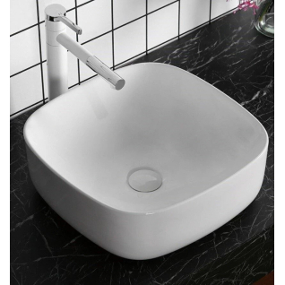 Умывальник 42,5х42,5 накладной, квадратный, белый, CR0010