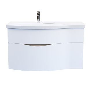 Тумба подвесная Riva 100 левая белая матовая под умывальник