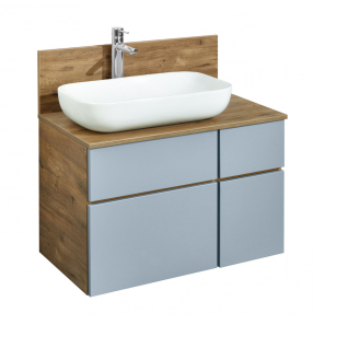 Тумба подвесная Мишель 80 под умывальник, Дуб Рустикальный/Фьорд