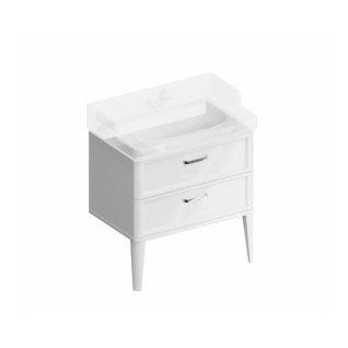 Тумба напольная POMPEI 80, 2 ящика, белая глянцевая