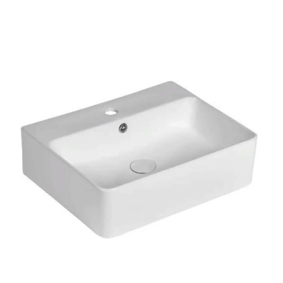 Умывальник 52х42 накладной, прямоугольный, с отверстием под смеситель, белый, CR0094
