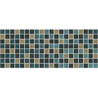 Алькала мозаичный микс черный 20x50 декор глянцевый MM7204A