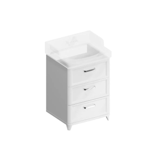 Тумба напольная POMPEI 60, 3 ящика, белая глянцевая 