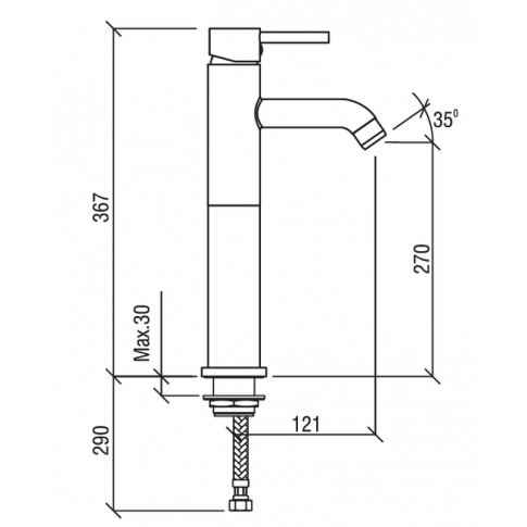 Смеситель для умывальника MINILIADA высокий N2012902LPT - картинка 7
