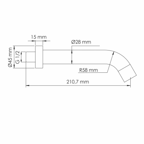 A098 Настенный излив для ванны (никель) - картинка 2
