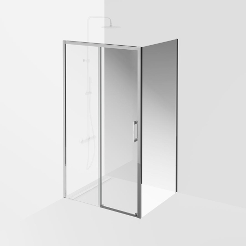 Душевая дверь VETRO, раздвижная, 110х195, хром - картинка 4