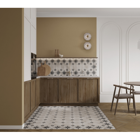 Lefleur Black 19,6x19,6 керамический гранит матовый карвинг - картинка 2