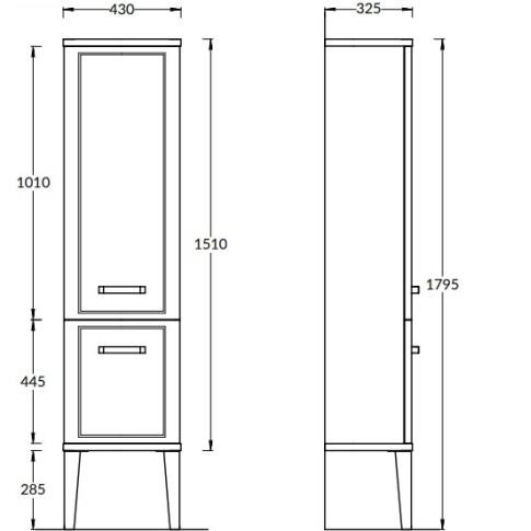 Пенал подвесной/напольный POMPEI 150, белый глянцевый - картинка 5