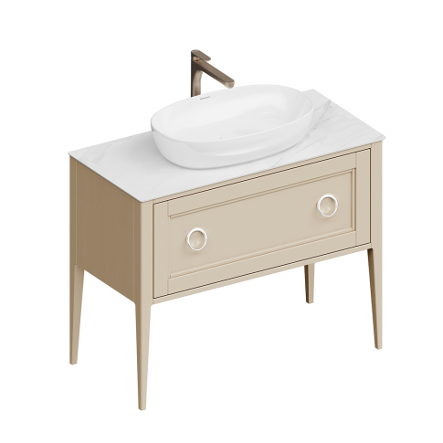 Тумба напольная Plaza Classic NEO 100 1+1 ящик, капучино матовый - картинка 1