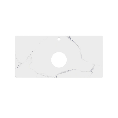 Столешница керамогранитная Монте Тиберио 100 см для накладных раковин, белый - картинка 4